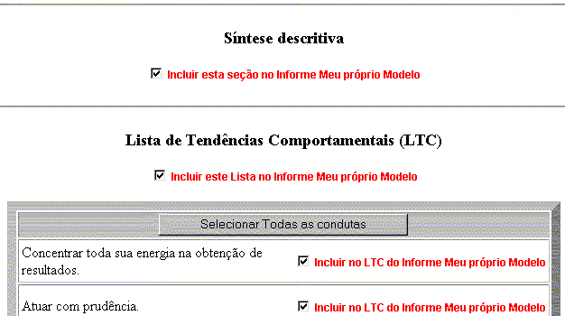 Imagem da p�gina de Edi��o de Modelos de Informe